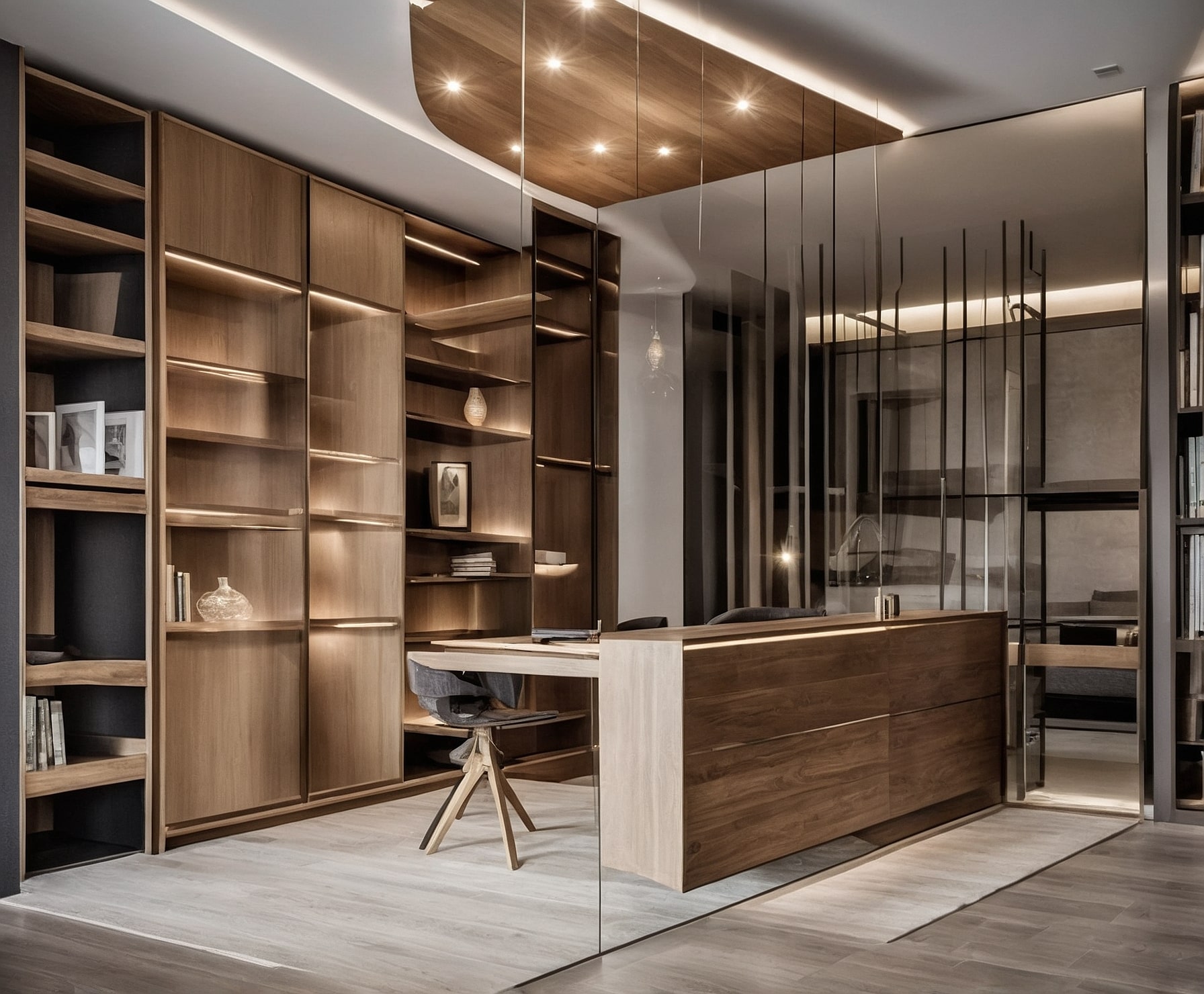 Reforma de interiores con madera y aluminio